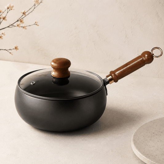 Okinawa ® Sartén de hierro con mango de madera.