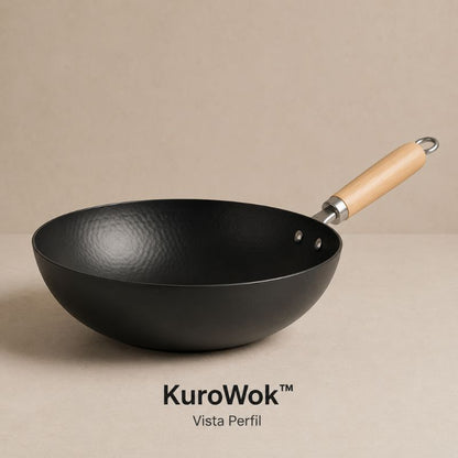 KuroWok™ 24 cm – Wok Japonés Mediano para Cocina Saludable