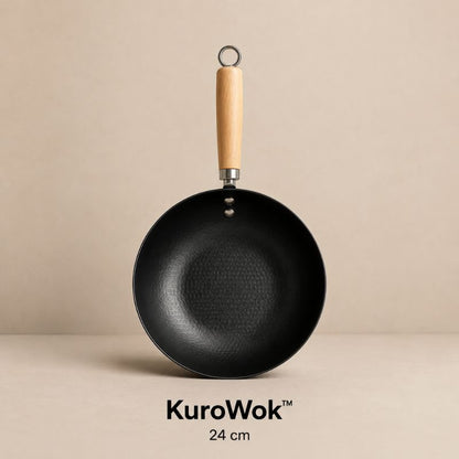 KuroWok™ 24 cm – Wok Japonés Mediano para Cocina Saludable